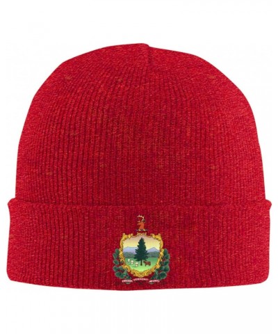 Flag of Vermont Beanie Hat Skull Knit Warm Cap Women Men Soft Stretch for Winter9 Red $11.59 Skullies & Beanies