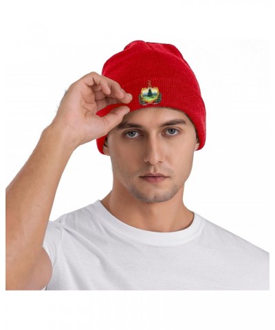 Flag of Vermont Beanie Hat Skull Knit Warm Cap Women Men Soft Stretch for Winter9 Red $11.59 Skullies & Beanies