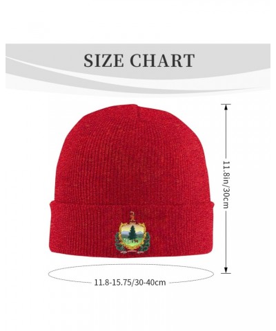 Flag of Vermont Beanie Hat Skull Knit Warm Cap Women Men Soft Stretch for Winter9 Red $11.59 Skullies & Beanies