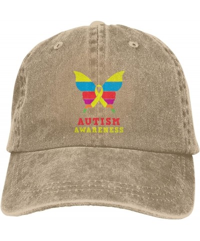 Unisex Autism Awareness2 Baseball Cap Vintage Jeans Adjustable Cotton Washable Denim Dad Hat Natural $11.19 Baseball Caps