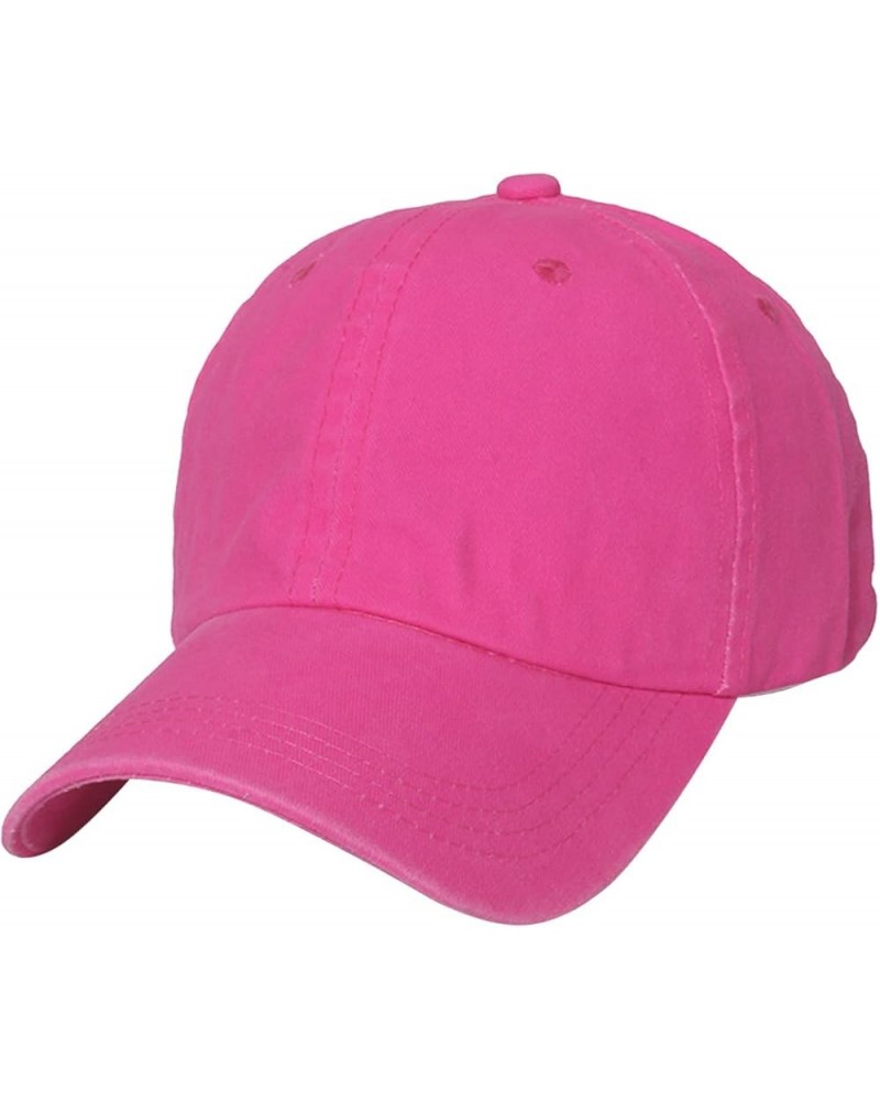 Adult Twill Mesh Adjustable Snapback Baseball Trucker Caps Baseball Cap Mesh Ball Cap for Running C-hot Pink $7.28 Sun Hats