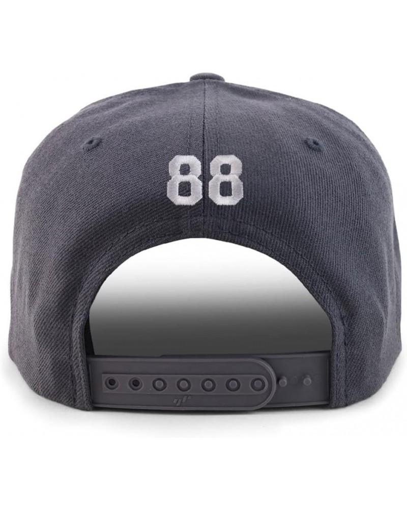 Small Number 88 Back Embroidered Flatbill Snapback Charcoal $18.87 Baseball Caps