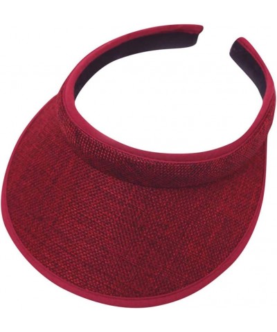 Sports Sun Visor Hat Cotton Womens Visor Cap Cloth Covered Slip on Tennis Visor for Women Men Sun Visor Red $6.11 Visors