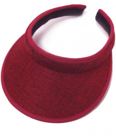 Sports Sun Visor Hat Cotton Womens Visor Cap Cloth Covered Slip on Tennis Visor for Women Men Sun Visor Red $6.11 Visors