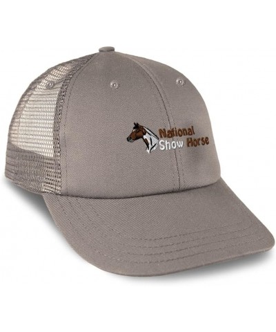 Custom Custom Trucker Hat Baseball Cap National Show Horse Breed Cotton Pony Dad Hats for Men & Women Grey Design Only $15.33...