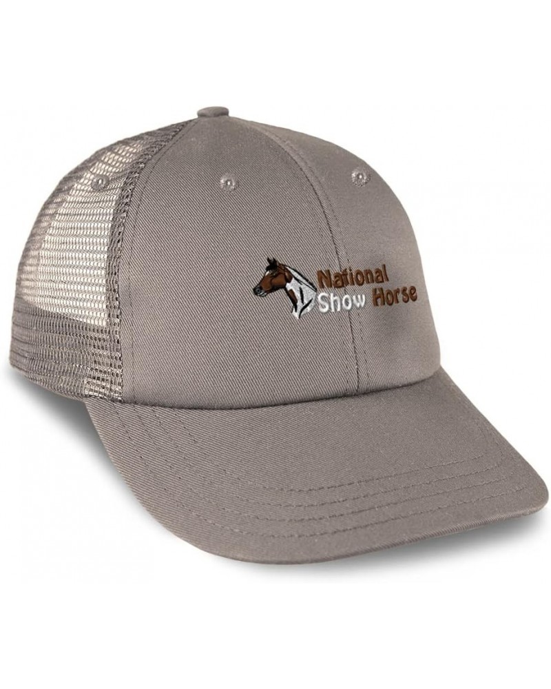 Custom Custom Trucker Hat Baseball Cap National Show Horse Breed Cotton Pony Dad Hats for Men & Women Grey Design Only $15.33...