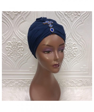 MSBRIC African Gele Headtie Muslim Hijab Cap with Beads for Party Headtie Head Wraps Turban Cap Wedding Hats Caps - Design on...