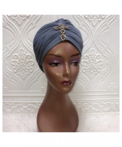 MSBRIC African Gele Headtie Muslim Hijab Cap with Beads for Party Headtie Head Wraps Turban Cap Wedding Hats Caps - Design on...