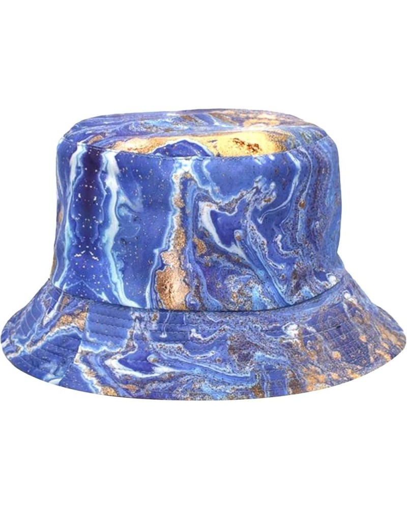 Printed Mens Women Bucket Hats Wide Brim Fisherman Hats Summer Beach Fashion Sun Caps for Garden Travel D $6.40 Bucket Hats