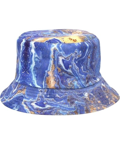 Printed Mens Women Bucket Hats Wide Brim Fisherman Hats Summer Beach Fashion Sun Caps for Garden Travel D $6.40 Bucket Hats