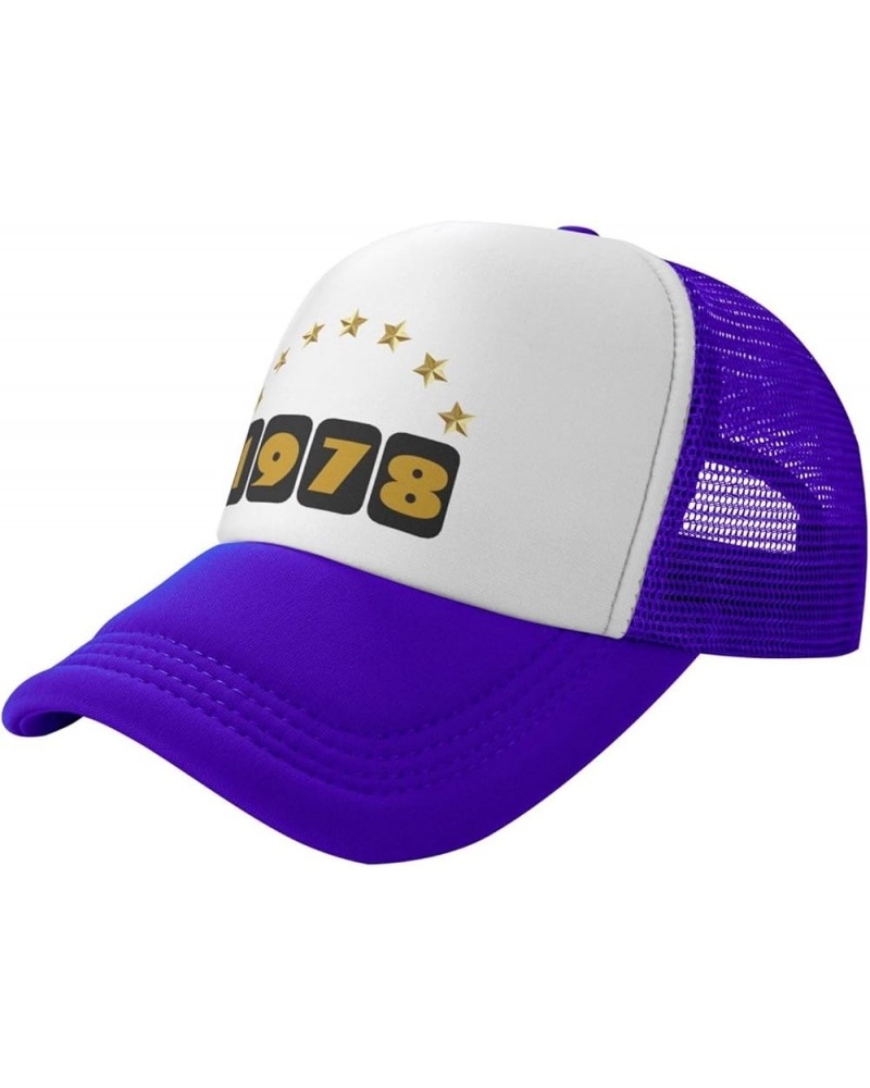 1978 Birthday Mesh Baseball Cap, Adjustable Trucker Hat Snapback Sun Hats for Men Women Purple $11.57 Baseball Caps