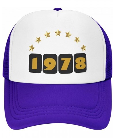 1978 Birthday Mesh Baseball Cap, Adjustable Trucker Hat Snapback Sun Hats for Men Women Purple $11.57 Baseball Caps