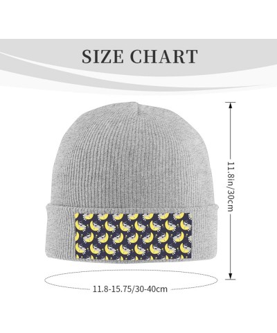 Raccoon Astronaut Pattern Print Beanie Hat Winter Cuffed Cap for Men Women Climbing Gray $14.66 Skullies & Beanies