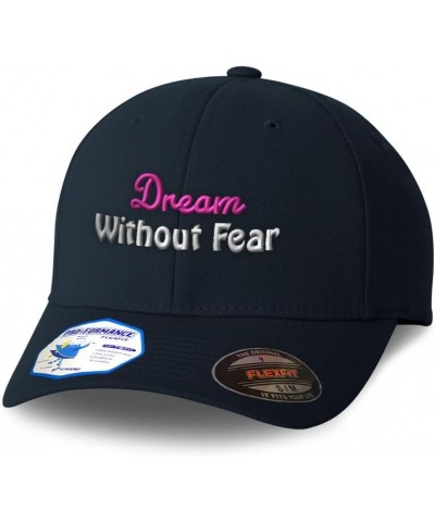 Flexfit Hats for Men & Women Dream Without Fear Polyester Dad Hat Baseball Cap Dark Navy $17.99 Baseball Caps