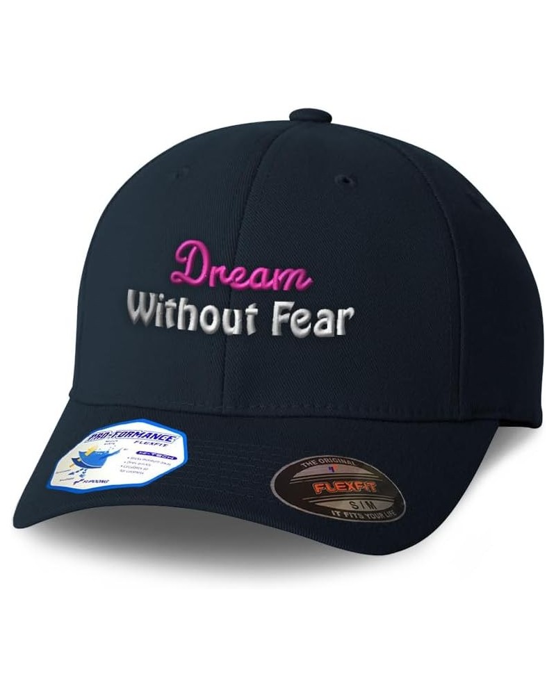 Flexfit Hats for Men & Women Dream Without Fear Polyester Dad Hat Baseball Cap Dark Navy $17.99 Baseball Caps