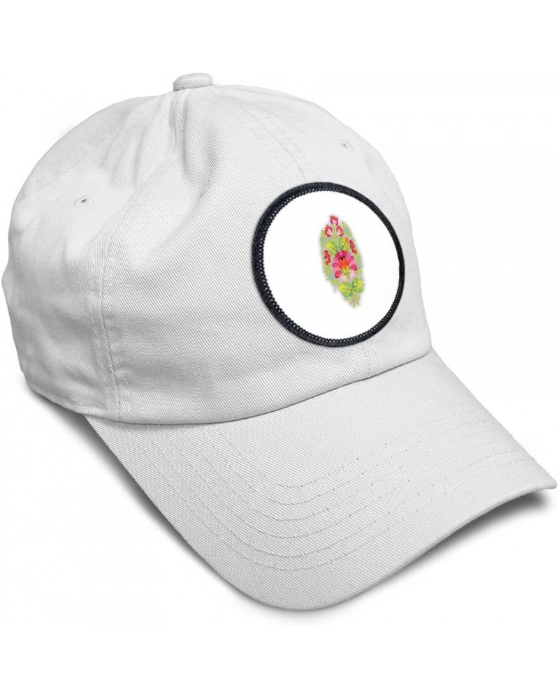 Soft Baseball Cap Colorful Flowers Vintage Look I Nature Flowers & Plants White Circle Patch $15.65 Baseball Caps