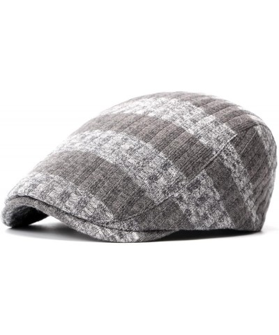 Autumn Winter Patchwork Newsboy Caps for Men Retro Flat Peaked Cap Men and Women Painter Casual Beret Hats Unisex Dark Grey $...