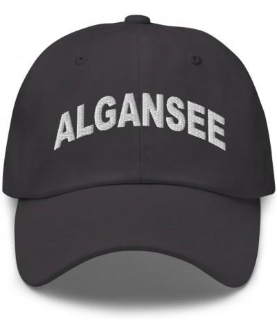 Algansee Michigan Hat Algansee MI Cap Embroidered Dad Hat Adjustable Strap Closure Unisex Dark Grey $17.60 Baseball Caps