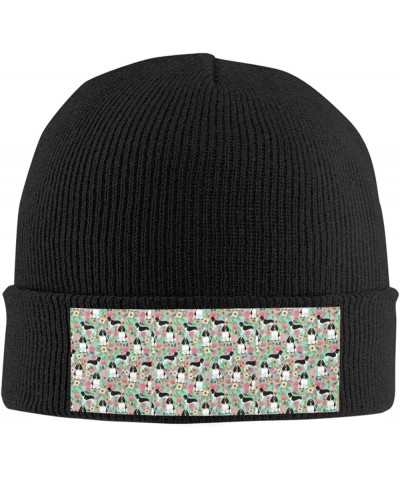 English Springer Spaniel Dog Print Beanie Hat Novelty Cuffed Cap for Men Women Cycling Black $13.69 Skullies & Beanies