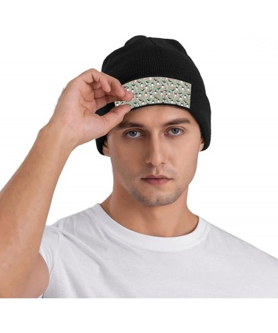 English Springer Spaniel Dog Print Beanie Hat Novelty Cuffed Cap for Men Women Cycling Black $13.69 Skullies & Beanies