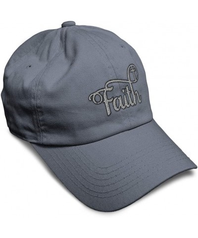 Soft Baseball Cap Faith Christian Cross Embroidery Crucifix Cotton Religion Symbol Dad Hats for Men & Women Dark Grey Design ...