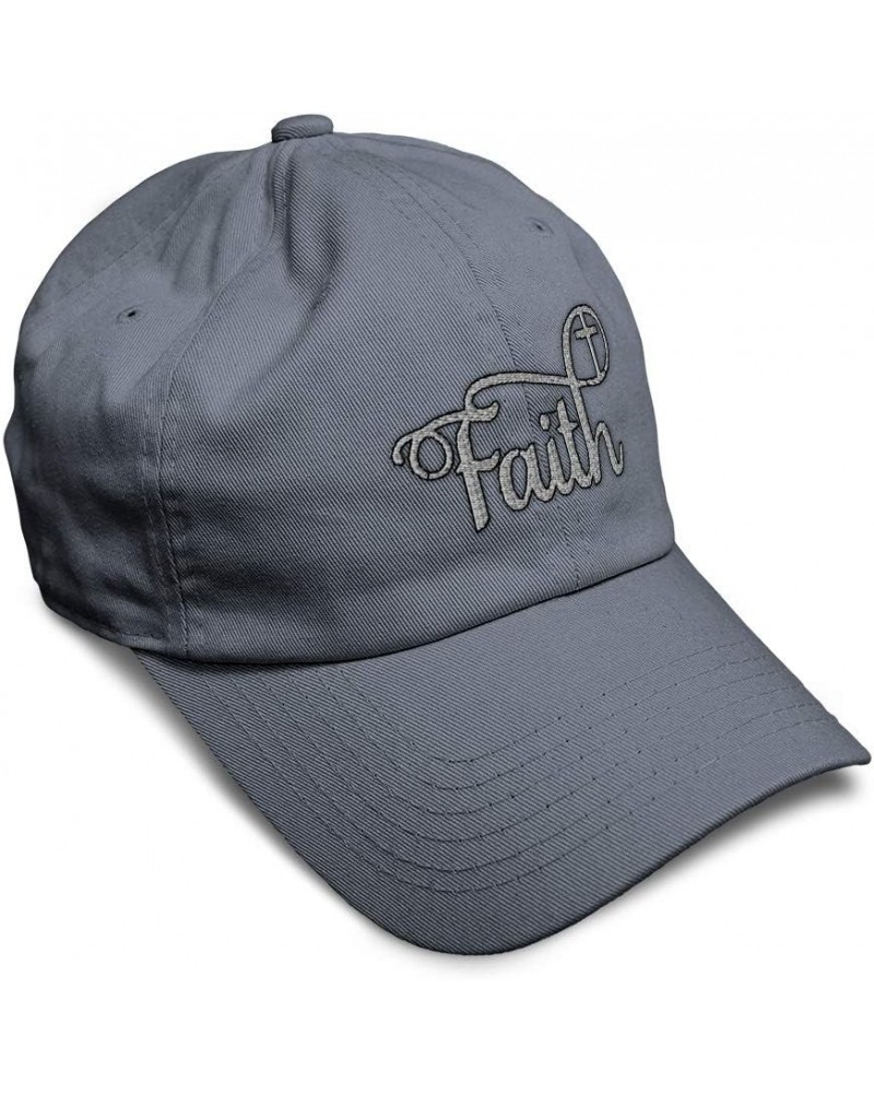 Soft Baseball Cap Faith Christian Cross Embroidery Crucifix Cotton Religion Symbol Dad Hats for Men & Women Dark Grey Design ...