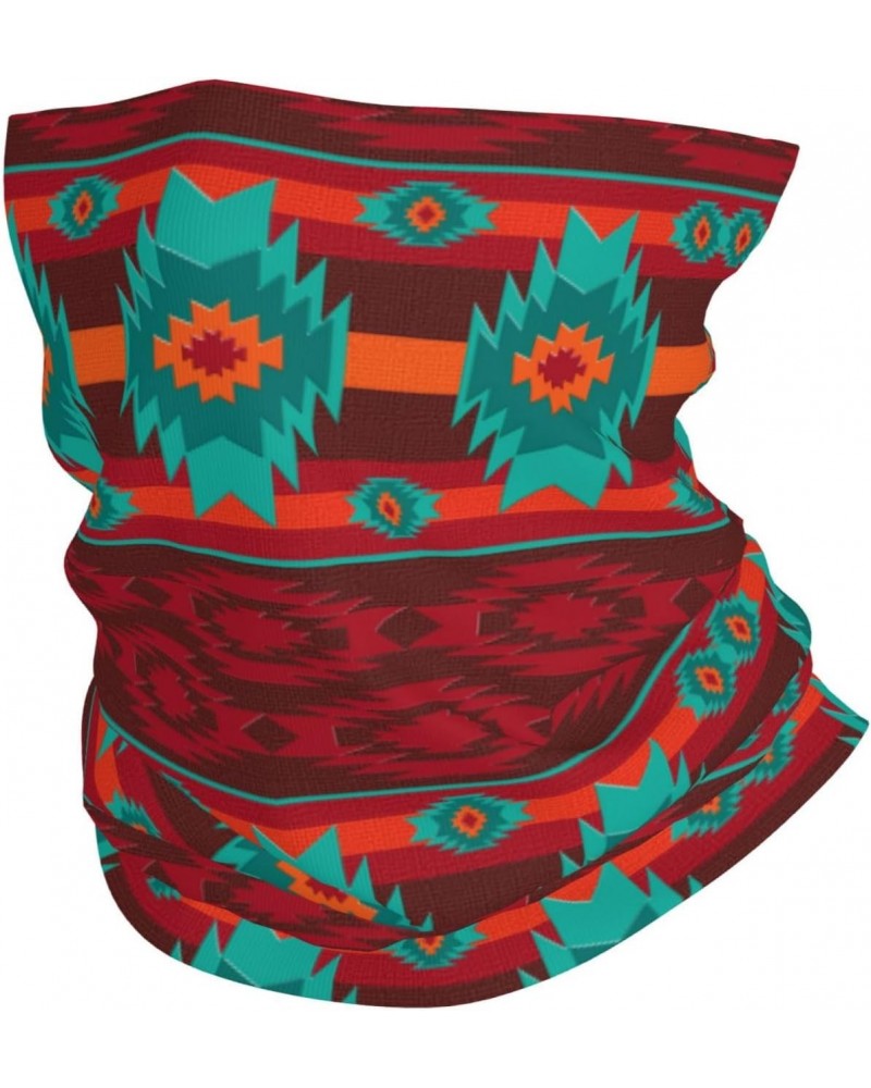 Southwestern Navajo Aztec Native Red Neck Gaiter For Women Men Face Mask Balaclava Bandana Headwear Scarf $9.99 Balaclavas