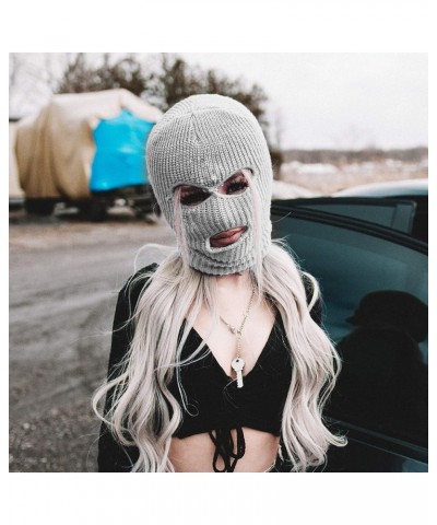 Knit Sew Acrylic Outdoor Full Face Cover Thermal Ski Mask One Size Fits Most Grey $7.14 Balaclavas