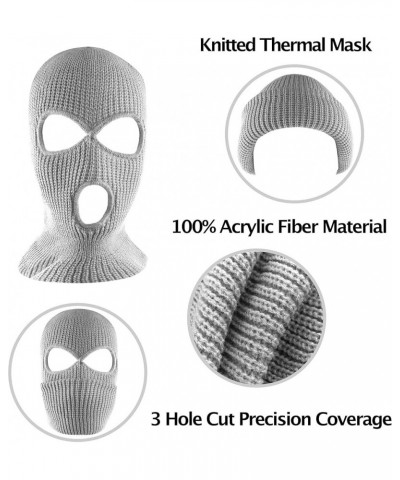 Knit Sew Acrylic Outdoor Full Face Cover Thermal Ski Mask One Size Fits Most Grey $7.14 Balaclavas