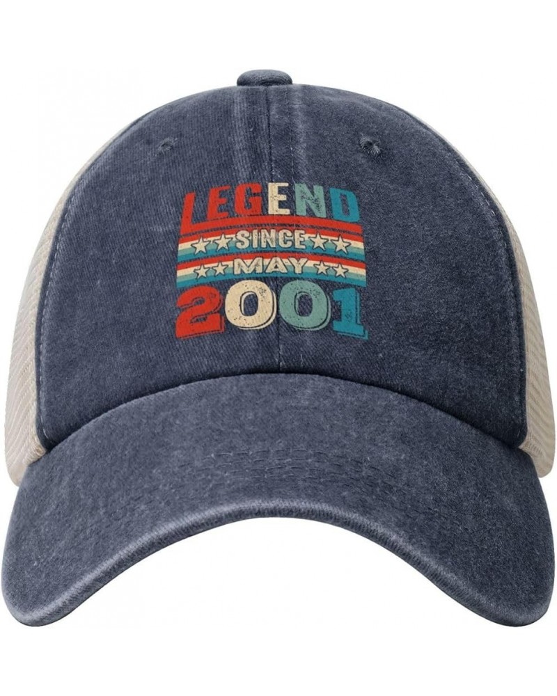 Legend Since May -2001 Baseball Cap for Women Mens Hats Retro Mesh Caps Dad Hat Navy Blue $10.97 Baseball Caps