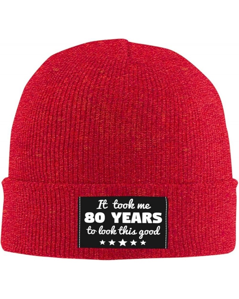 80th Birthday Gift It Took 80 Years to Look This Good Funny Beanie Hat Men Knit Hat Women Skull Cap Hedging Hat Black Red $9....