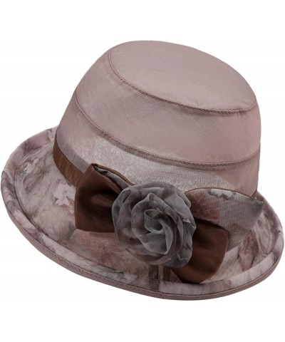 Women Kentuckies Derbies Hat Bridal Wedding Church Tea Party Wide Brim Summer Sun Cap Khaki $7.27 Sun Hats