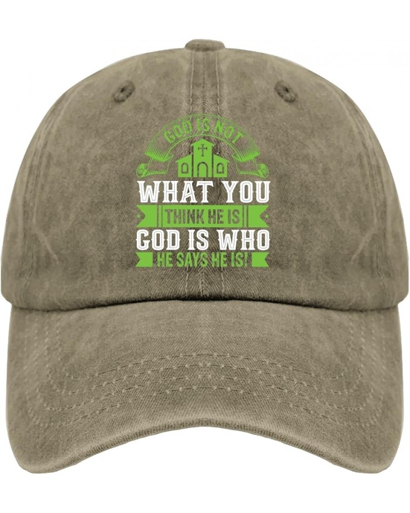 god is not wwhat You Think he is Sun hat Womens mesh hat Hiking hat Women Gifts for Her Beach Cap Pigment Khaki $10.50 Sun Hats