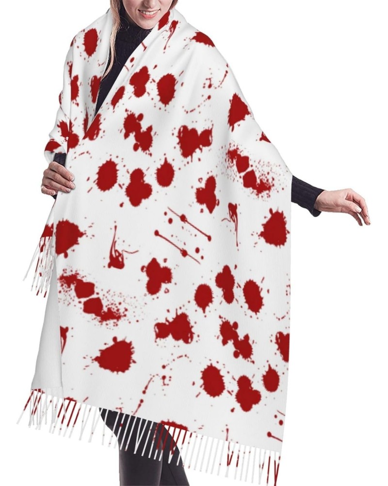 Halloween Blood Splat Splash Spot Tassel Scarf Wraps Fashion Fringed Scarves Classic Winter Warm Shawl Scarf Gifts $15.11 Sca...