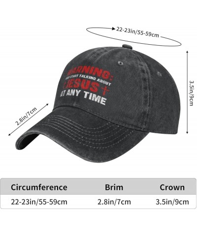 Warning I May Start Talking About Jesus at Any Time Hat Funny Fashion Dad Tracker Hat Baseball Cap for Men Women Black $10.55...