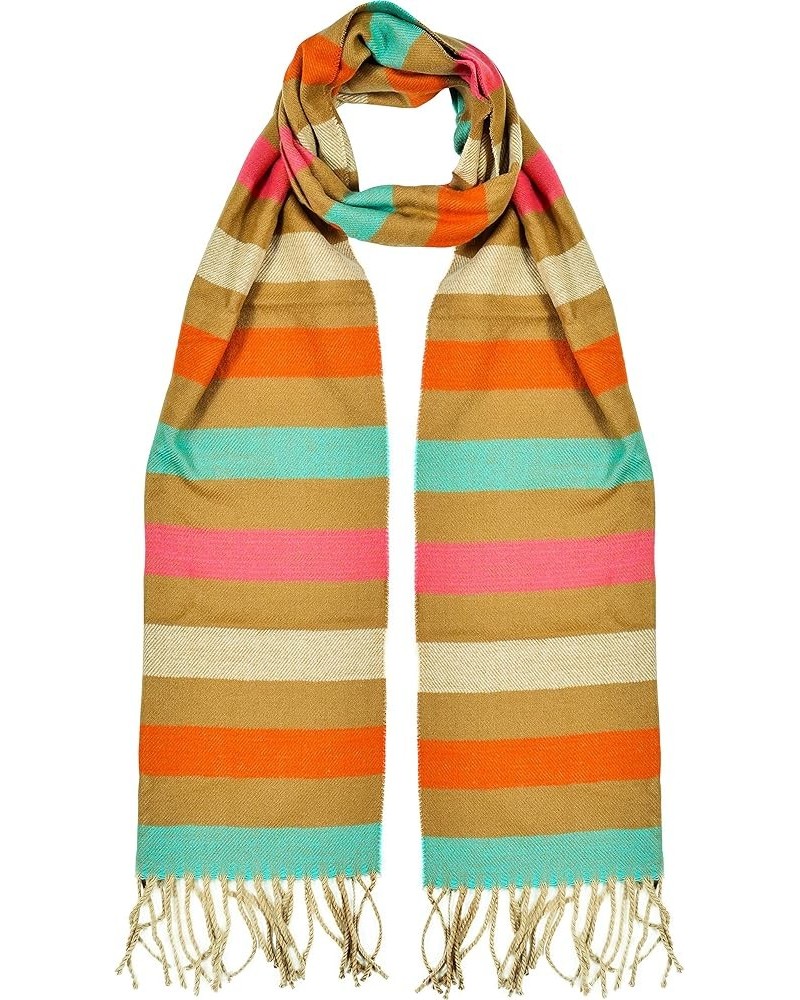 Fashion scarf - Winter scarf - Striped scarf - with fringes - 12x60 inch Multicolor $19.45 Scarves