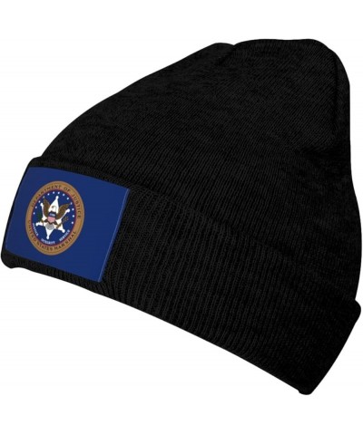 Flag of The United States Marshals Service Beanie Hat for Men Women Soft Cozy Skull Cap Winter Warm Knit Hats Black $9.56 Sku...