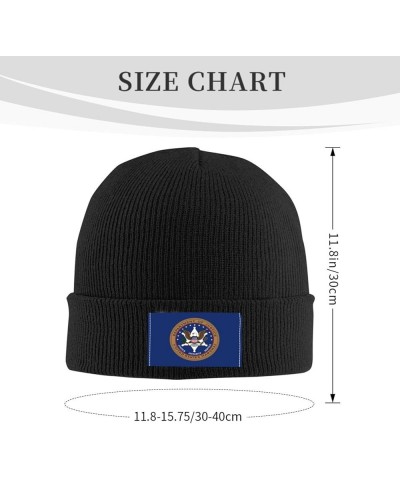 Flag of The United States Marshals Service Beanie Hat for Men Women Soft Cozy Skull Cap Winter Warm Knit Hats Black $9.56 Sku...