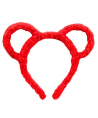 Korean Women Winter Thick Plush Headband Cute Round Mouse Bear Ears Hair Hoop Candy Color Makeup Metal Bandana Gifts Barrette...