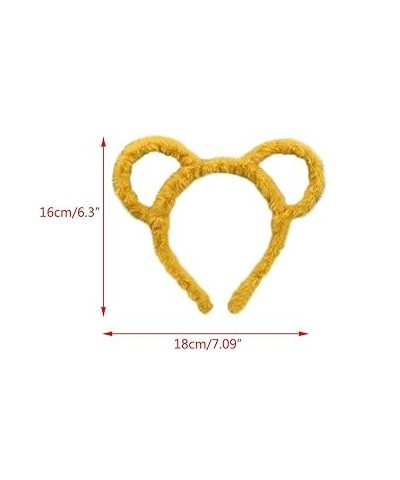 Korean Women Winter Thick Plush Headband Cute Round Mouse Bear Ears Hair Hoop Candy Color Makeup Metal Bandana Gifts Barrette...