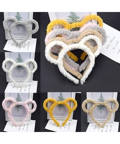 Korean Women Winter Thick Plush Headband Cute Round Mouse Bear Ears Hair Hoop Candy Color Makeup Metal Bandana Gifts Barrette...