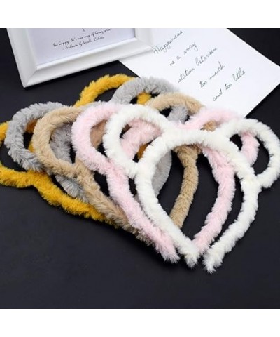 Korean Women Winter Thick Plush Headband Cute Round Mouse Bear Ears Hair Hoop Candy Color Makeup Metal Bandana Gifts Barrette...