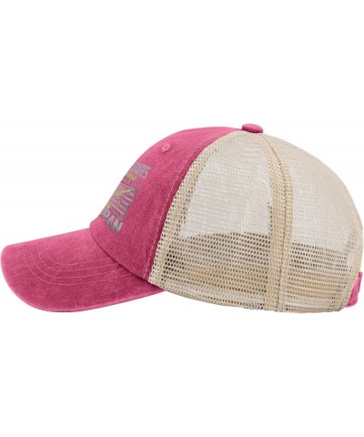 Trucker Hat for Women Veterans Day Golf Hats for Men Running Cap Breathable Sun Hats Rose Red02 $11.19 Sun Hats