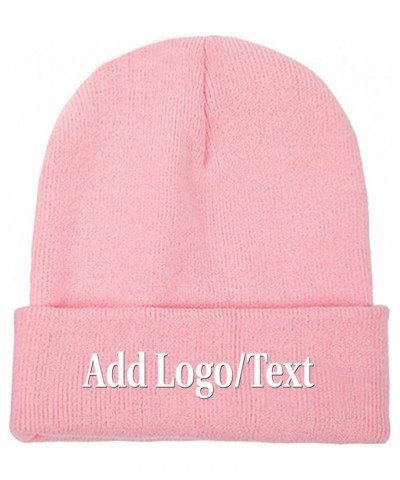 Unique Knit Cap Add Picture/Text/Logo for Men Women Black Pink $11.48 Skullies & Beanies