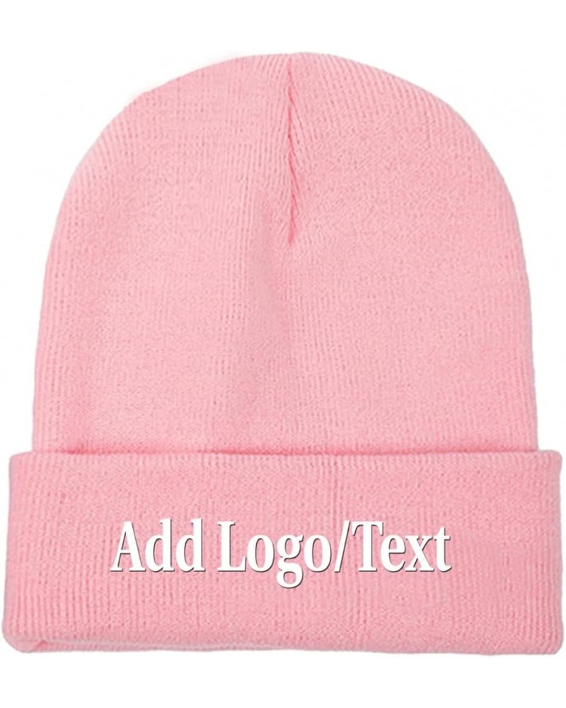 Unique Knit Cap Add Picture/Text/Logo for Men Women Black Pink $11.48 Skullies & Beanies