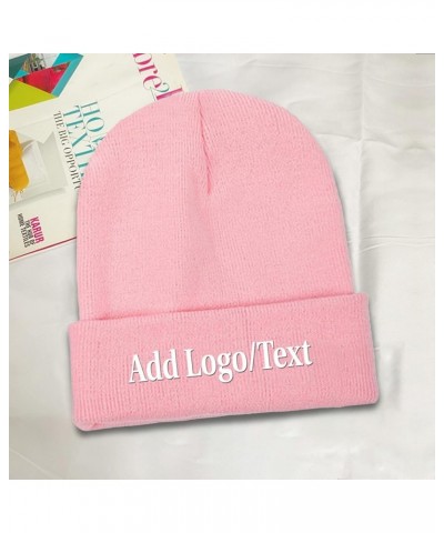 Unique Knit Cap Add Picture/Text/Logo for Men Women Black Pink $11.48 Skullies & Beanies