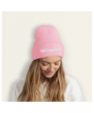 Unique Knit Cap Add Picture/Text/Logo for Men Women Black Pink $11.48 Skullies & Beanies