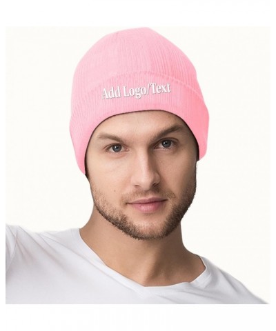 Unique Knit Cap Add Picture/Text/Logo for Men Women Black Pink $11.48 Skullies & Beanies