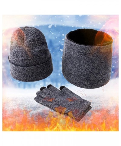 Men Women Beanie Hat Cap Scarf Set Neck Warmer with Thick Fleece Lined Winter Cap Scarf Set with Fleece Lined Navy $10.99 Sku...