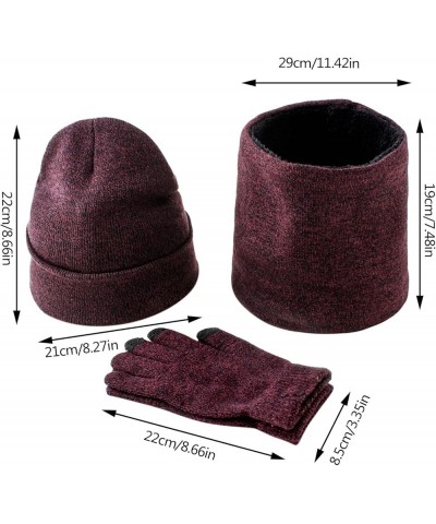 Men Women Beanie Hat Cap Scarf Set Neck Warmer with Thick Fleece Lined Winter Cap Scarf Set with Fleece Lined Navy $10.99 Sku...